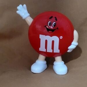 Vintage Red M&M Chocolate Candy Dispenser 3" Toy Figure Mars 1991